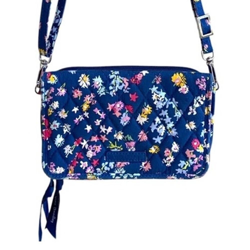 Vera Bradley RFID All in One Crossbody Bag Scattered Wildflowers Retired Floral